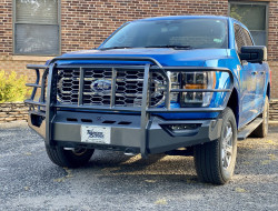 2021 2022 2023 Ford F-150 gas, front end replacement, bumper, tread plate, receiver, Grille Guard, Front Camera, Front Sensors, Cattle Guard, TS bumper, Thunder Struck Bumper, Ranch Hand, Diamond, Tread, front bumper, smooth, ts bumper