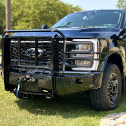 2023 ford super duty superduty f250 f350 f450 f550 gas diesel, front end replacement, bumper, tread plate Grille Guard, Front Camera, Front Sensors, Cattle Guard, TS bumper, Thunder Struck Bumper, Ranch Hand, Diamond, Tread, front bumper, smooth