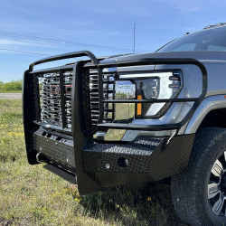 2024 GMC 2500 2500hd 3500 3500hd gas diesel, front end replacement, bumper, tread plate Grille Guard, Front Camera, Front Sensors, Cattle Guard, TS bumper, Thunder Struck Bumper, Ranch Hand, Diamond, Tread, front bumper, smooth