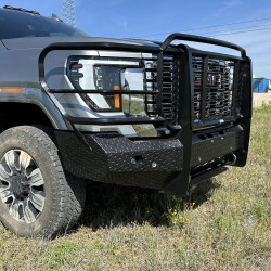 2024 GMC 2500 2500hd 3500 3500hd gas diesel, front end replacement, bumper, tread plate Grille Guard, Front Camera, Front Sensors, Cattle Guard, TS bumper, Thunder Struck Bumper, Ranch Hand, Diamond, Tread, front bumper, smooth